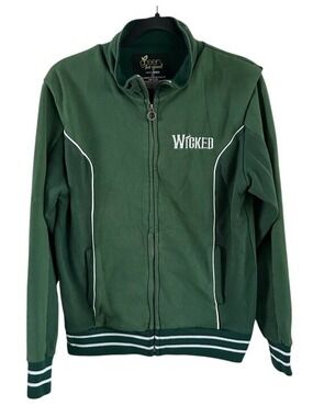 Wicked Musical Green For Good Zip-Up Jacket Small Broadway Embroidered Theater
